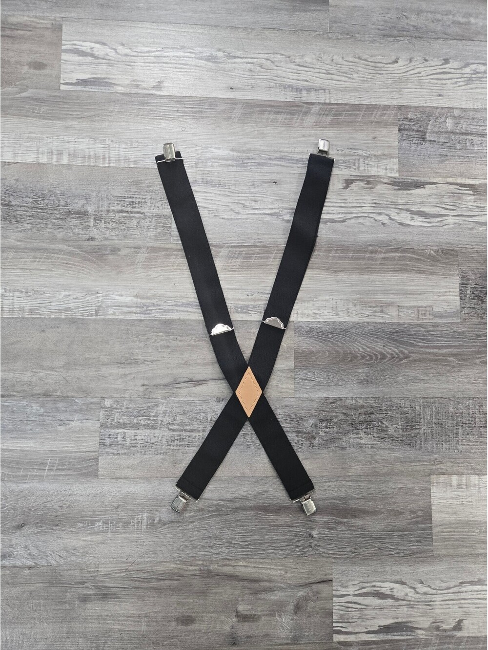 Black Elastic Adjustable Suspenders with Clips